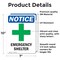 Signmission Emergency Shelter Sign With Symbol, 7 in W x Rectangle, Vinyl Decal OS-2PACK-NS-D-710-V-11896 - alternate 2